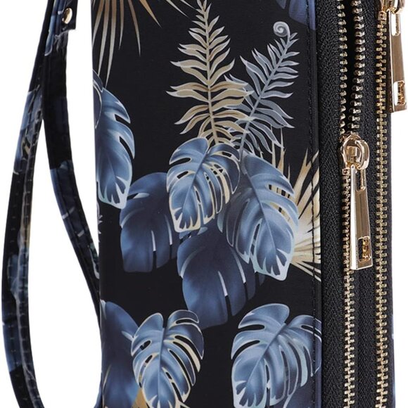 Jewelry - Cellphone Wallet for Women Dual Zipper Long Purse with Removable Wristlet